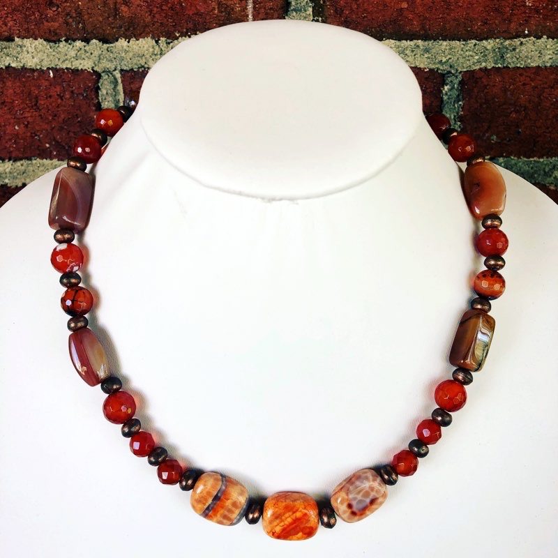 Orange stones necklace | EcoChic Boutique
